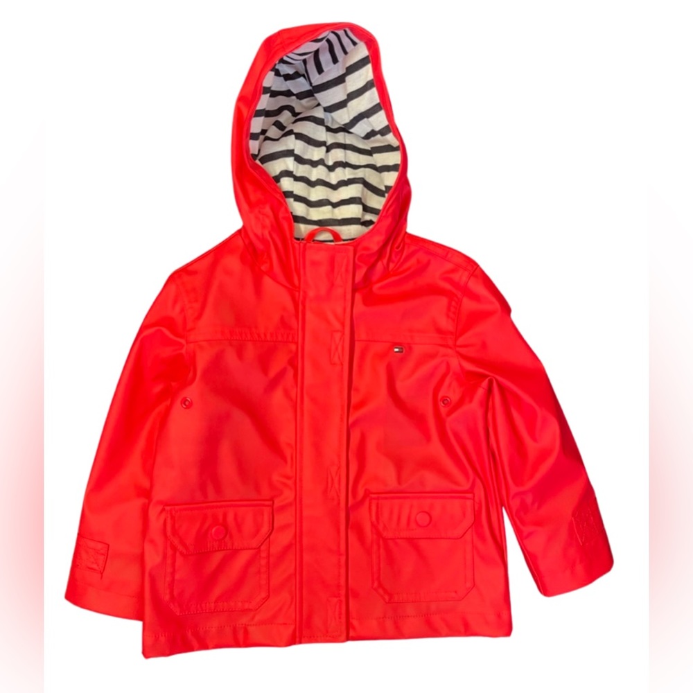 Tommy Hilfiger Pink Girl kids Rain Coat with hoodie